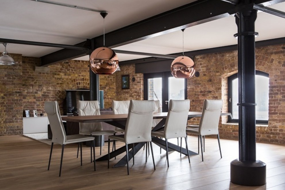 Urban style converted warehouse in St John's Wharf, East London | Kitchen/living space | Interior Designers